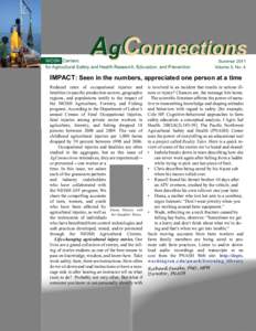 AgConnections  NIOSH Centers for Agricultural Safety and Health Research, Education, and Prevention  Summer 2011