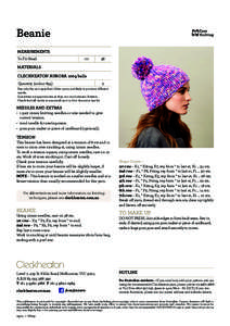 Beanie  Easy Knitting  MEASUREMENTS