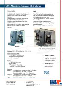 Coffee Machines: Bonamat RLX Marine Construction Use  Available with single or double brewing