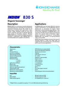 Water / Synthetic resins / Ion-exchange resin / Analytical chemistry / Ion exchange / Quaternary ammonium cation / Ammonium / Fax / Resin / Chemistry / Polymers / Polyelectrolytes