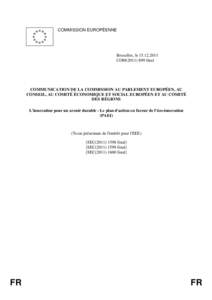 COMMISSION EUROPÉENNE  Bruxelles, le[removed]COM[removed]final  COMMUNICATION DE LA COMMISSION AU PARLEMENT EUROPÉEN, AU