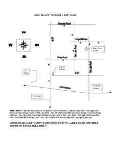 HOW TO GET TO BEAR LAKE CAMP  Bear Lake Camp  City of