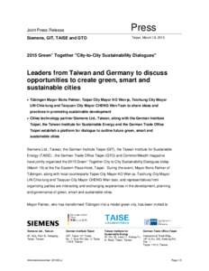 Joint Press Release  Press Siemens, GIT, TAISE and GTO