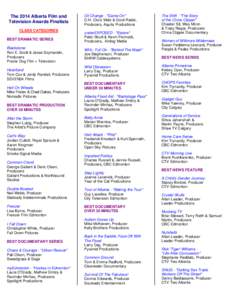 2013 Rosie Finalists list