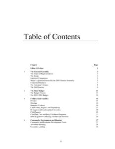 Table of Contents  Chapter Page
