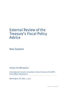 Government of New Zealand / New Zealand Treasury / Fiscal policy / Government / Fiscal sustainability / Politics / Fiscal Responsibility and Budget Management Act / Department of the Treasury / Public finance / Public economics / Economic policy