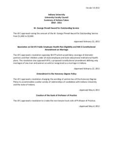 Circular U3[removed]Indiana University University Faculty Council Summary of Actions Taken[removed]