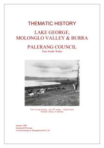 THEMATIC HISTORY LAKE GEORGE, MOLONGLO VALLEY & BURRA PALERANG COUNCIL New South Wales