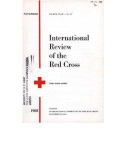 International Review of the Red Cross, November 1968,  Eighth year - No. 92