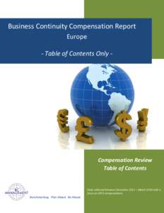 Business Continuity Compensation Report Europe - Table of Contents Only - Compensation Review Table of Contents