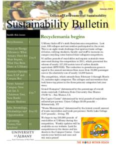 Volume 5, Issue 5  January 2012 Office of Environmental Sustainability