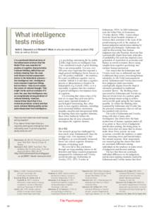 ARTICLE  What intelligence tests miss Keith E. Stanovich and Richard F. West on why we need rationality quotient (RQ) tests as well as IQ tests