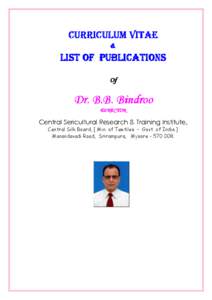 CURRICULUM VITAE & LIST OF PUBLICATIONS Of