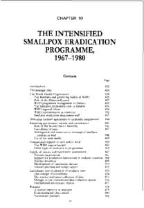 CHAPTER 10  THE INTENSIFIED SMALLPOX ERADICATION PROGRAMME, [removed]