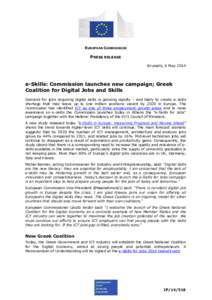 EUROPEAN COMMISSION  PRESS RELEASE Brussels, 6 May[removed]e-Skills: Commission launches new campaign; Greek