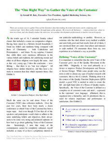 The “One Right Way” to Gather the Voice of the Customer by Gerald M. Katz, Executive Vice President, Applied Marketing Science, Inc. ([removed])