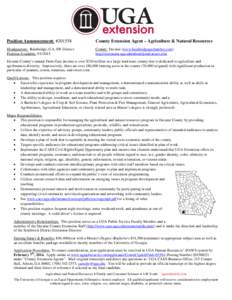 Georgia / Agricultural extension / Agriculture / Development / Agricultural education / University of Georgia / Agricultural economics / Decatur /  Illinois / Geography of the United States / Rural community development / Association of Public and Land-Grant Universities / Geography of Georgia