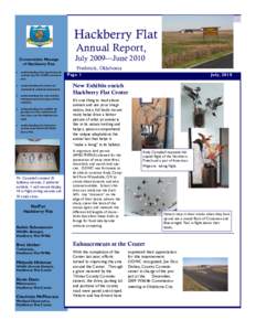 Hackberry Flat Annual Report, Conservation Message of Hackberry Flat: •