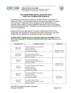 Dental Board of California[removed]RDA Examination Schedule