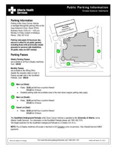 Public Parking Information Cross Cancer Institute Parking Information  Parking at the Cross Cancer Institute