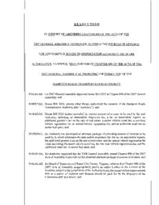 RESOLUTION  IN SUPPORT OF AMENDING CHAPTER 896 OF THE ACTS OF THE 2007 GENERAL ASSEMBLY TO PROVIDE ALTERNATIVE SOURCES OF REVENUE