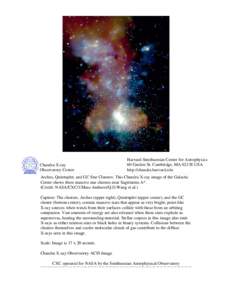 Milky Way Galaxy / Supermassive black holes / Plasma physics / Observational astronomy / Chandra X-ray Observatory / X-ray astronomy / Sagittarius A / Harvard–Smithsonian Center for Astrophysics / Leon Van Speybroeck / Astronomy / Space / Sagittarius constellation