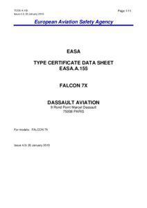 Dassault Falcon 7X / European Aviation Safety Agency / Type certificate / Fly-by-wire / 7X / Europe / Aviation / Trijets / Transport