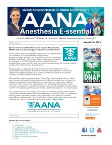 August 15, 2014 AANA Anesthesia E-ssential