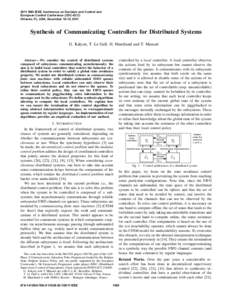 Synthesis of Communicating Controllers for Distributed Systems