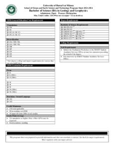 University of Hawai‘i at Mānoa School of Ocean and Earth Science and Technology Program Sheet[removed]Bachelor of Science (BS) in Geology and Geophysics Admissions: Open