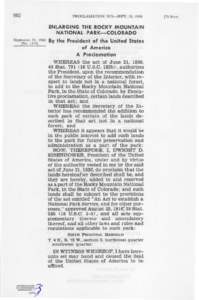 982  PROCLAMATION 3374—SEPT. 23, 1960 ENLARGING THE ROCKY MOUNTAIN NATIONAL PARK—COLORADO