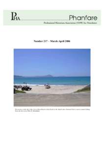 Number 217 – March-April[removed]The tractor on the left of this view of Boat Beach at Seal Rocks in the Myall Lakes National Park is used to launch fishing boats into the ocean. Photo R. Broomham  Phanfare is the newsl