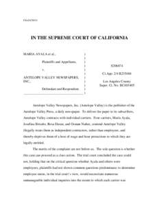 Civil law / Class action / Antelope Valley / Supreme Court of California / Case citation / Bourke v. Nissan Motor Co. / Law / Geography of California / California