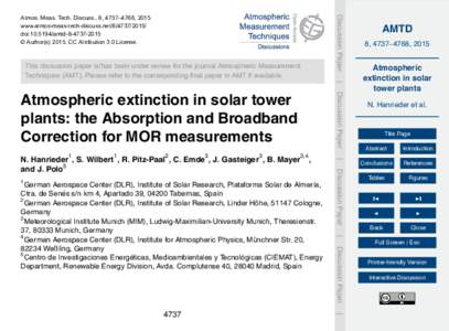 Discussion Paper  Atmos. Meas. Tech. Discuss., 8, 4737–4768, 2015 www.atmos-meas-tech-discuss.netdoi:amtd © Author(sCC Attribution 3.0 License.