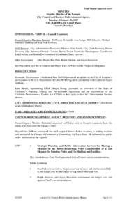 Final Minutes Approved[removed]MINUTES Regular Meeting of the Lompoc City Council and Lompoc Redevelopment Agency Tuesday, February 20, 2007