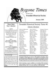 Bygone Times Newsletter of the Troutdale Historical Society January 2008