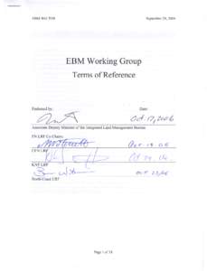 EBM WG TOR  September29,2006 EBM Working Group Terms of Reference