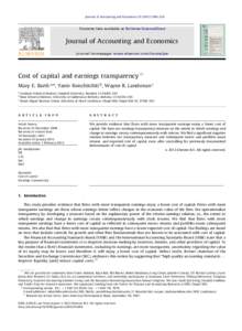 Economics / Mathematical finance / Earnings quality / Cost of capital / Capital asset pricing model / Valuation / Financial ratio / Finance / Financial markets / Financial economics