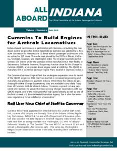 ALL INDIANA ABOARD The Official Newsletter of the Indiana Passenger Rail Alliance