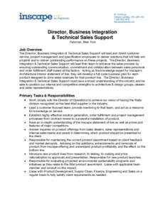 67 Toll Road Holland Landing, ON, L9N 1H2 T[removed]inscapesolutions.com  Director, Business Integration