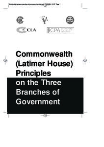 Relationship between branches of government booklet.qxd[removed]:27 Page 1  Commonwealth (Latimer House) Principles on the Three