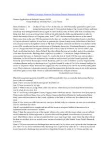 Southern Campaign American Revolution Pension Statements & Rosters Pension Application of Richard Conway S16731 Transcribed and annotated by C. Leon Harris VA