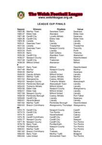 Welsh Football League Cup / Welsh Football League Division One