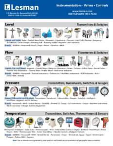 Fluid mechanics / Electrical engineering / Instrumentation / Sensors / Thermostat / Honeywell / AMETEK / Miniature snap-action switch / Check valve / Valves / Technology / Switches