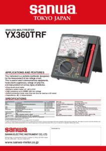ANALOG MULTITESTER  YX360TRF APPLICATIONS AND FEATURES