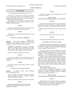 JOURNAL OF THE SENATE SEVENTY FIRST DAY, MARCH 25, [removed]REGULAR SESSION