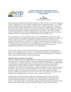 Evaluation / Community building / Advocacy evaluation / Impact assessment / Systems analysis / Advocacy / Think tank / Civic engagement / Jewish Funds for Justice / Community organizing / Activism / Sociology