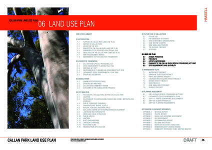 HASSELL  CALLAN PARK LAND USE PLAN 06 LAND USE PLAN EXECUTIVE SUMMARY