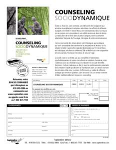 Counseling sociodynamique Écrire un livre est, sans conteste, une démarche fort exigeante qui entraîne invariablement certaines retombées. Les efforts de réflexion auxquels s’est livré R. Vance Peavy sont récomp