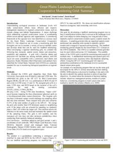 Great Plains Landscape Conservation Cooperative Monitoring Grid: Summary 1 Rob Sparks1, Frank Cardone1, David Hanni1 Rocky Mountain Bird Observatory, Brighton, CO 80601